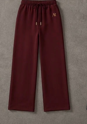 Open Leg Jogger Weinrot