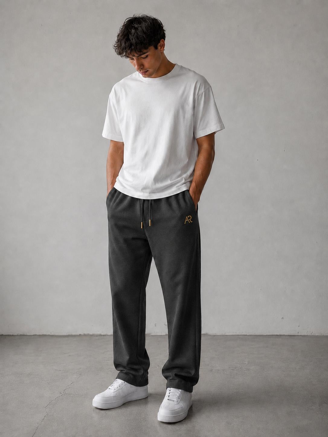 Open Leg Jogger Dunkelgrau