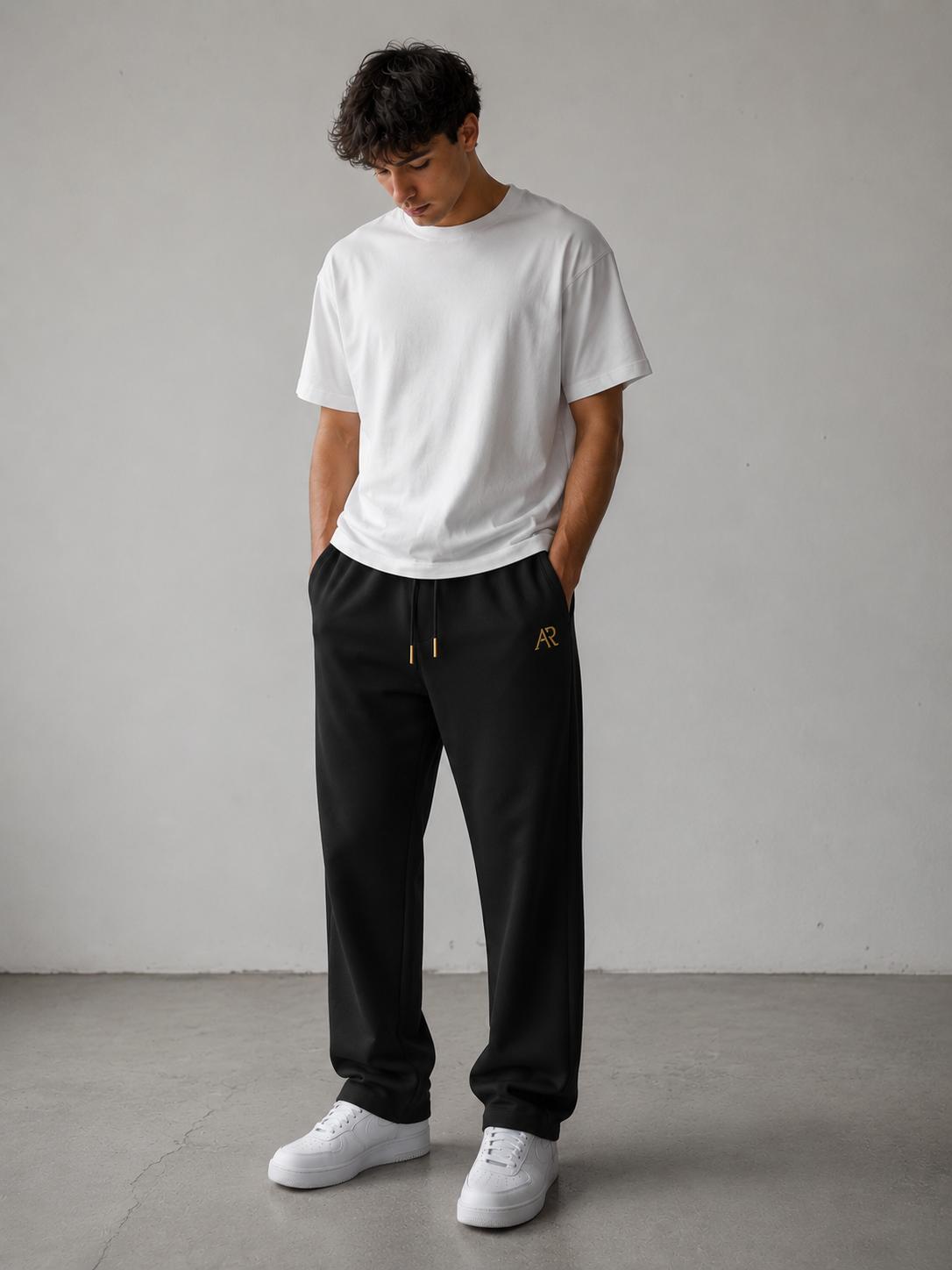 Open Leg Jogger Schwarz